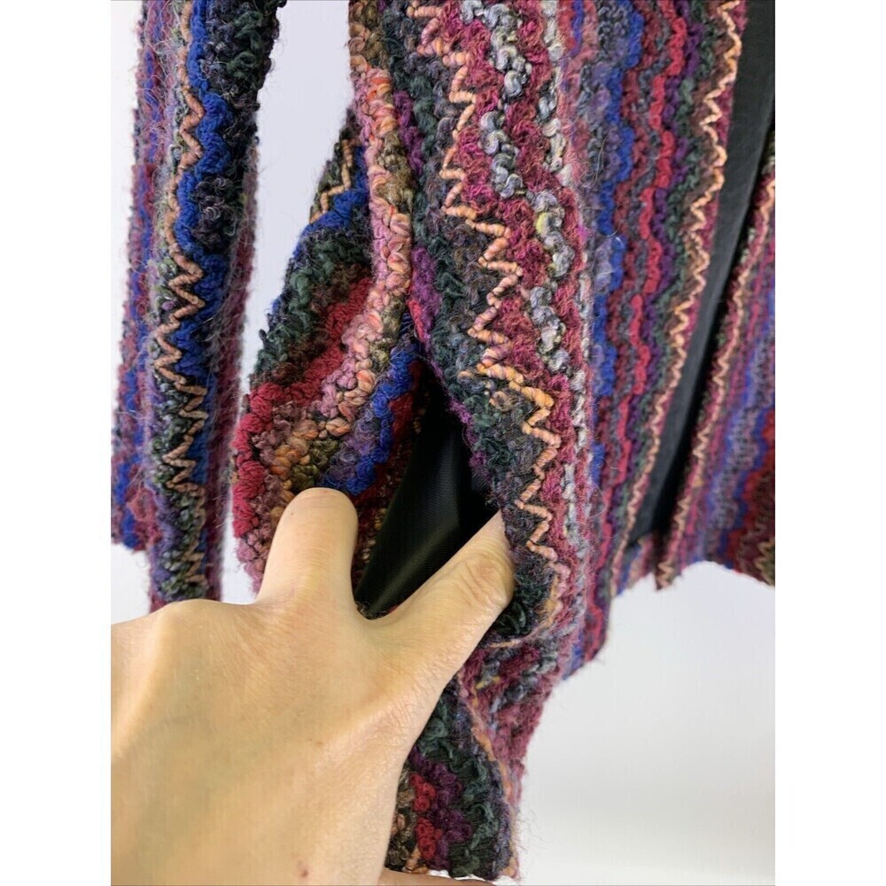 BOGO Graff Californiawear Knit Blazer Purple Red Stripe Sweater Vintage Women 12 - Picture 5 of 13